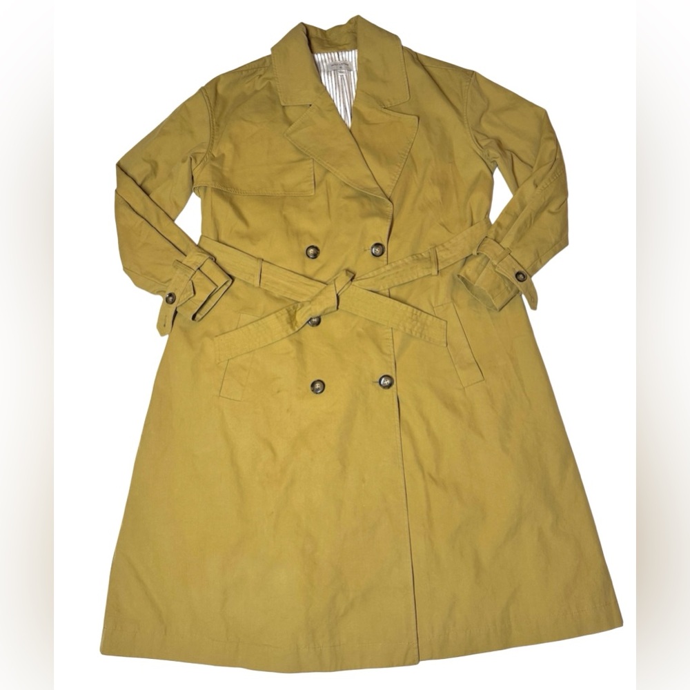 Nili Lotan Mustard Double-Breasted Trench Coat